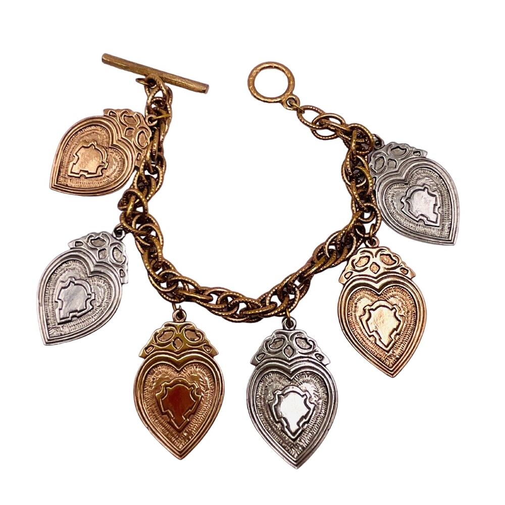 1980s Wimbledon 1928 Tennis Charm Copper Tone Bracelet 7.5" L by Simply Charming
